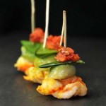 Verticale de courgette et gambas